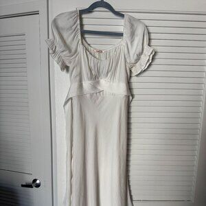 Francescas puff sleeve white dress